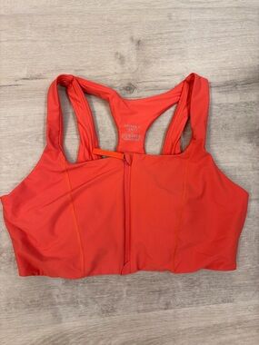 Savage X Fenty Bright Orange Front-Zip Racerback Sports Bra